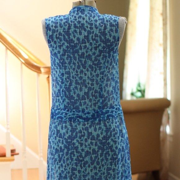 EQUIPMENT FEMME Sheer Blue Leopard Maxi Sun Dress - Picture 3 of 7